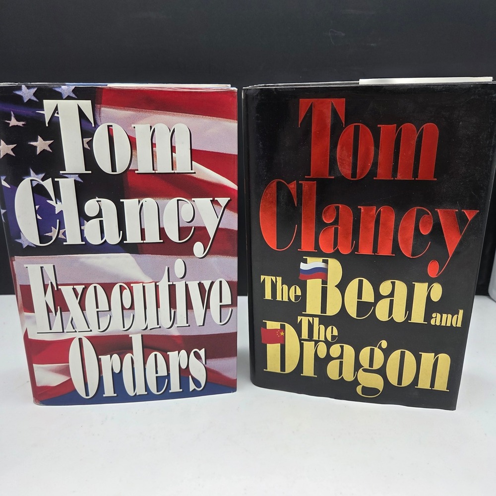 Tom Clancy Hardcover Book Lot Executive Orders Bear and The Dragon Jack Ryan Set